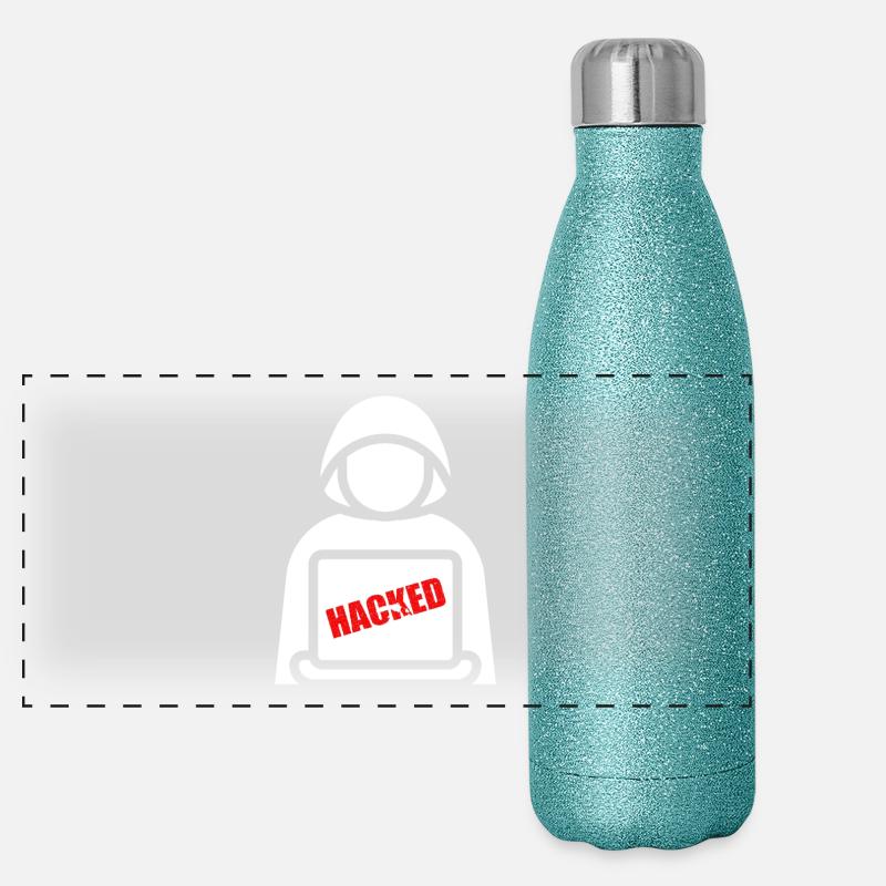 Hacker im Schatten Panorama Glitzer Isolierflasche 500 ml
