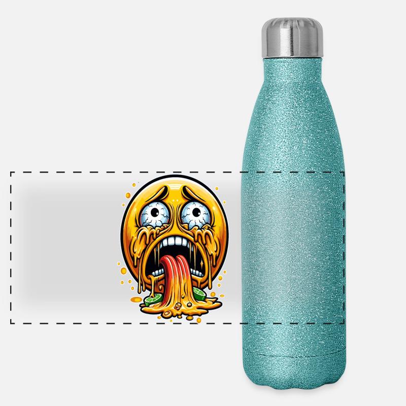 Puke attack face Panoramic Glitter Thermal Bottle 500 ml