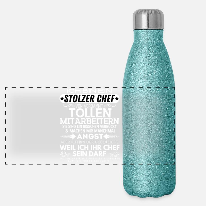 Stolzer Chef Von Verdammt Tollen Mitarbeitern Panorama Glitzer Isolierflasche 500 ml