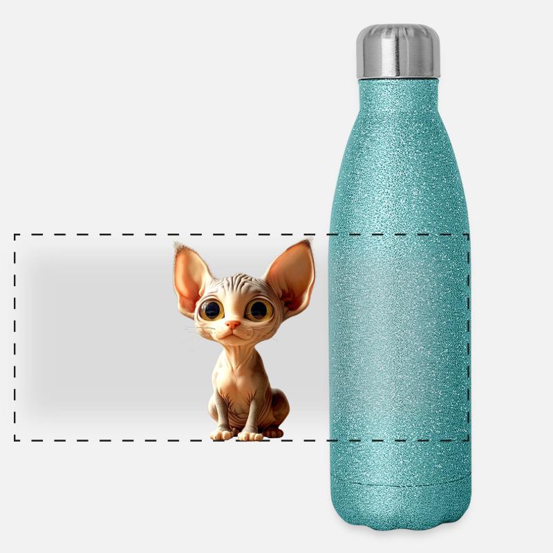 Sphynx Cat Sphynx Cat Canadian Cat Cute Sphinx Panoramic Glitter Thermal Bottle 500 ml
