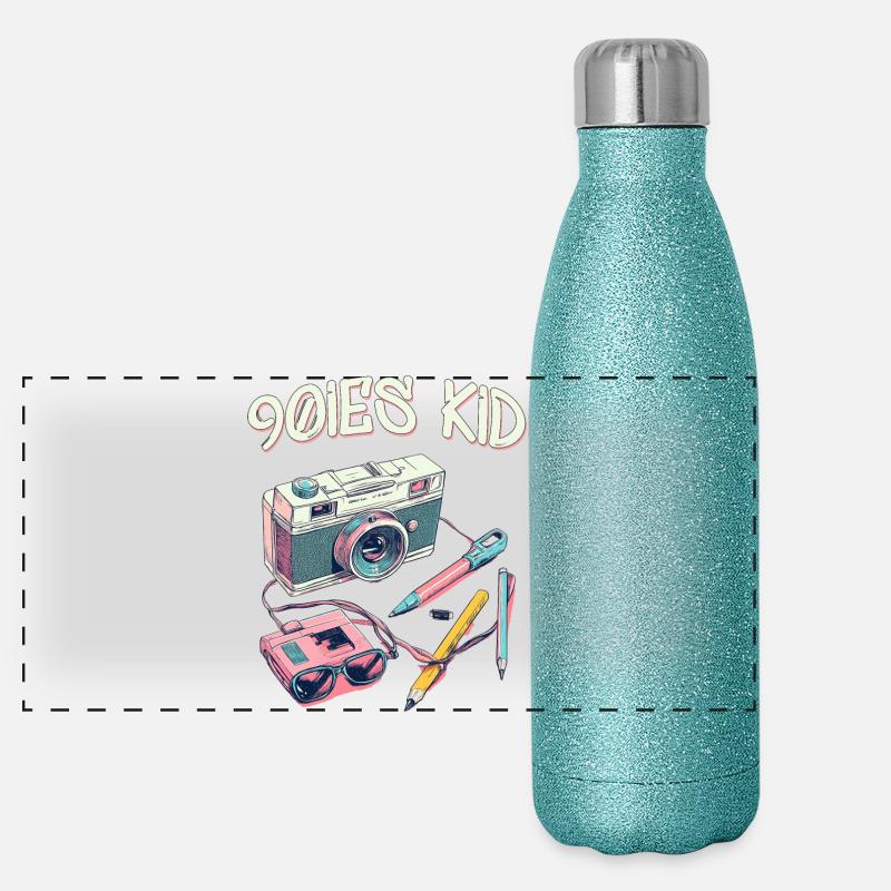 Kind der 90er Jahre Panorama Glitzer Isolierflasche 500 ml