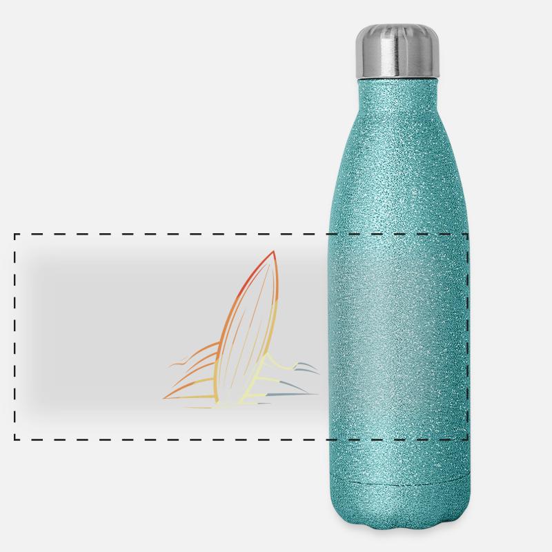 Surfbrett Panorama Glitzer Isolierflasche 500 ml