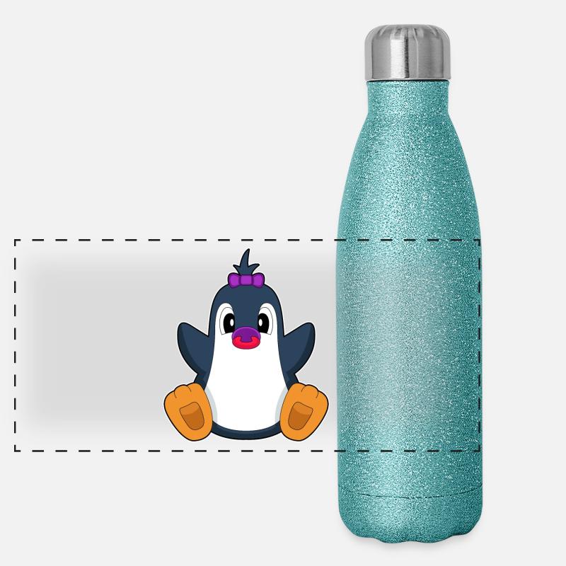 Penguin Baby Pacifier Panoramic Glitter Thermal Bottle 500 ml