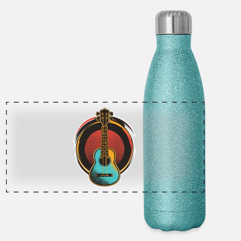 Ukulele Panorama Glitzer Isolierflasche 500 ml