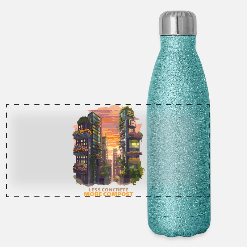 Jardinage urbain - Moins de béton, plus de compost Gourde isotherme panoramique pailletée 500 ml