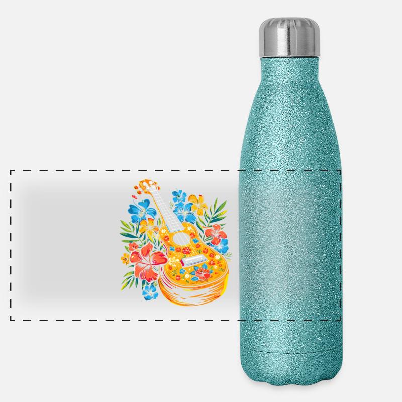 Ukulele Cartoon Style Panoramic Glitter Thermal Bottle 500 ml