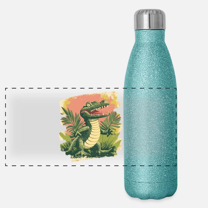 Crocodile Gourde isotherme panoramique pailletée 500 ml