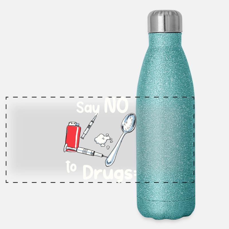 Dites NON à la drogue Gourde isotherme panoramique pailletée 500 ml