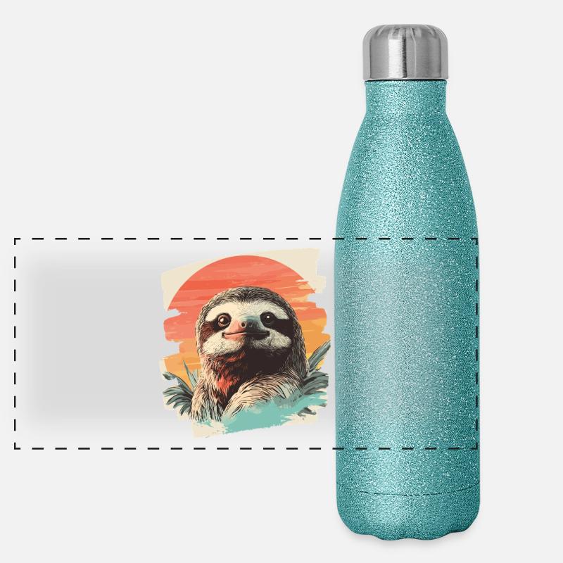 Faultier Panorama Glitzer Isolierflasche 500 ml