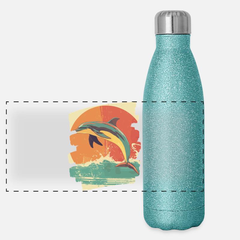 Delfin Panorama Glitzer Isolierflasche 500 ml
