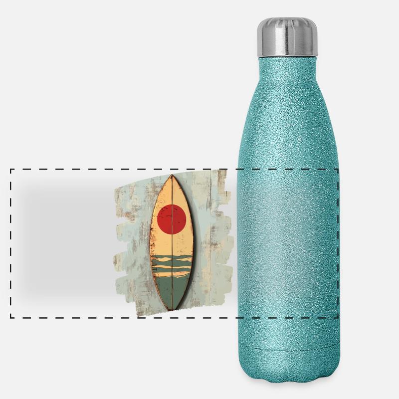 Surfbrett Panorama Glitzer Isolierflasche 500 ml