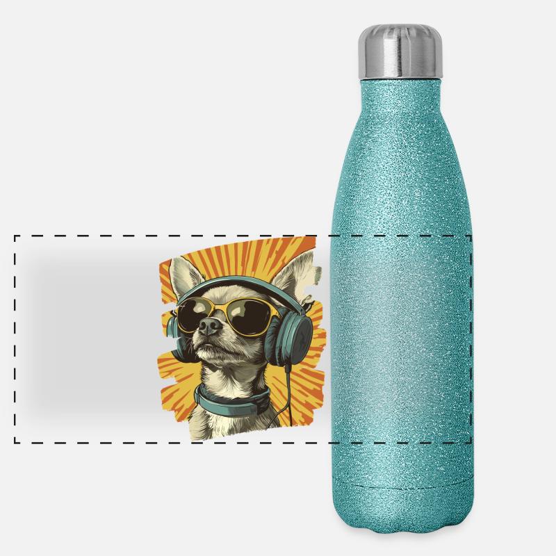 Chihuahua Panorama Glitzer Isolierflasche 500 ml