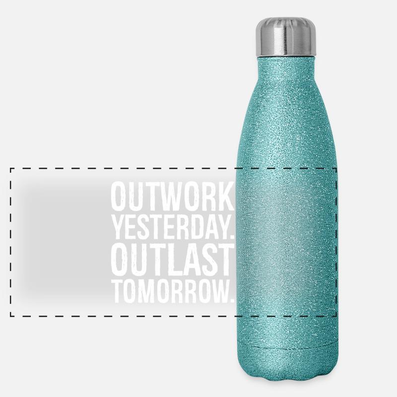 outwork yesterday outlast tomorrow Panorama Glitzer Isolierflasche 500 ml