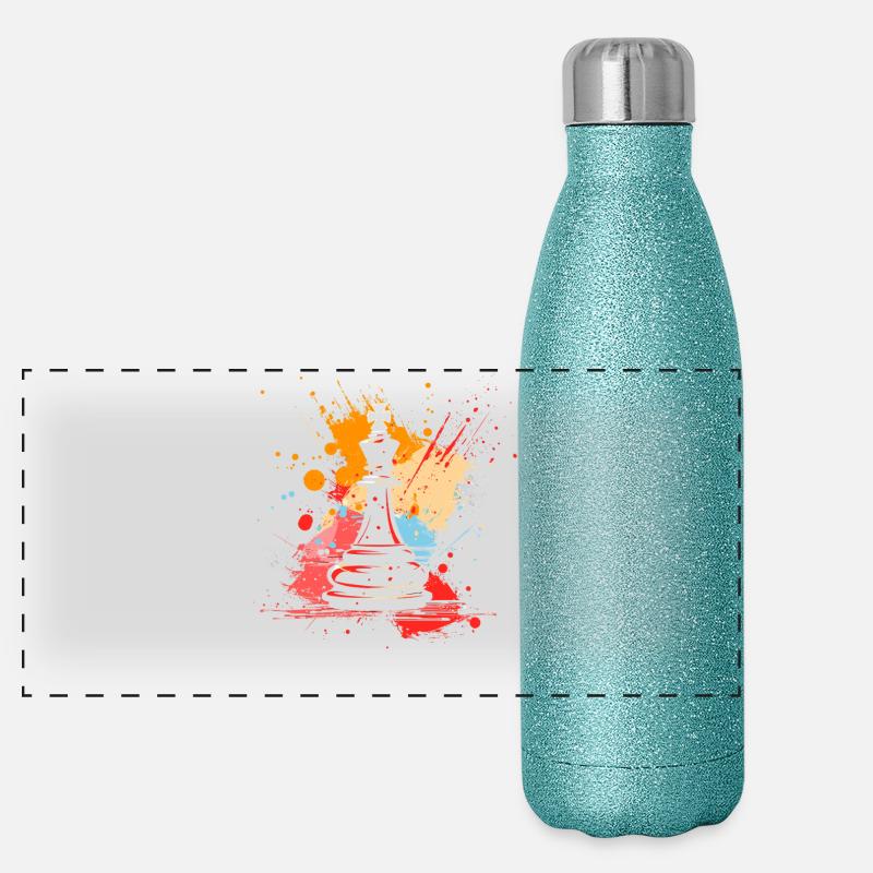 Chess Pieces Graffiti Panoramic Glitter Thermal Bottle 500 ml
