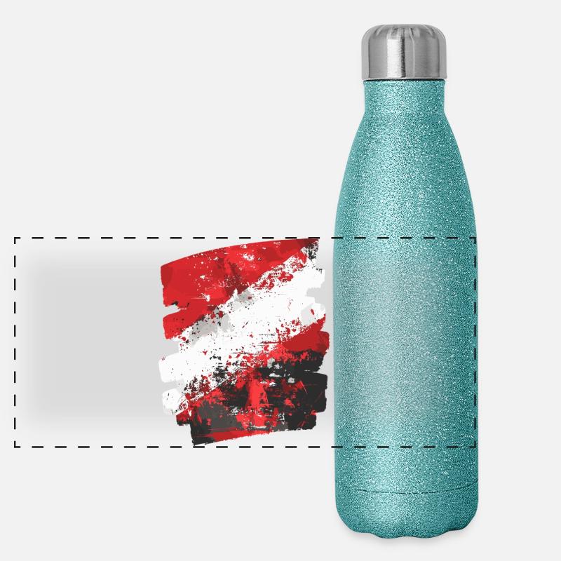 Autriche Drapeau Autriche Gourde isotherme panoramique pailletée 500 ml