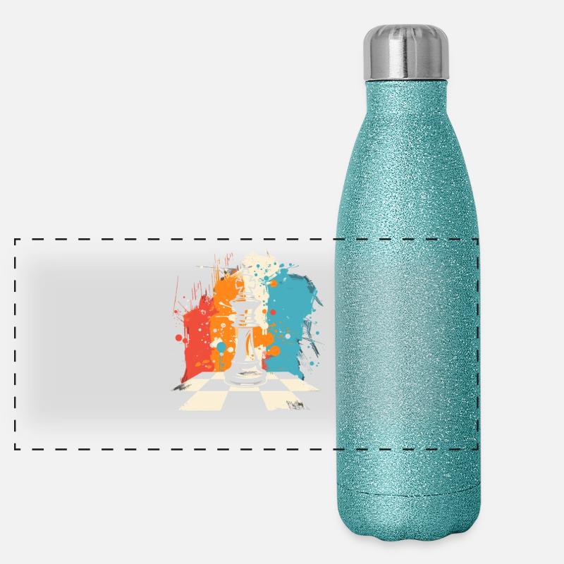 Schachfigur Panorama Glitzer Isolierflasche 500 ml