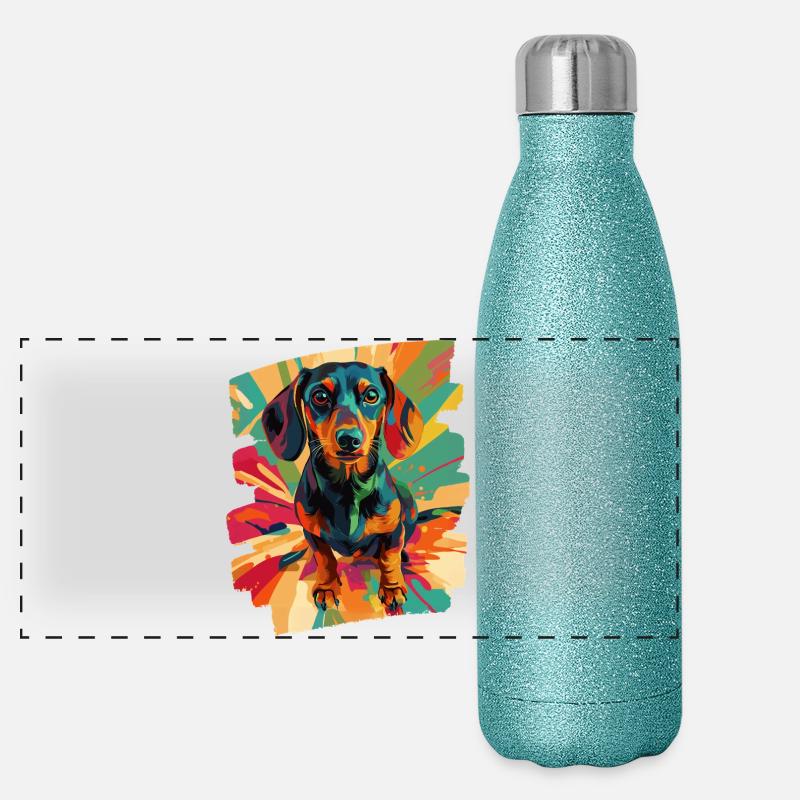 Teckel Gourde isotherme panoramique pailletée 500 ml