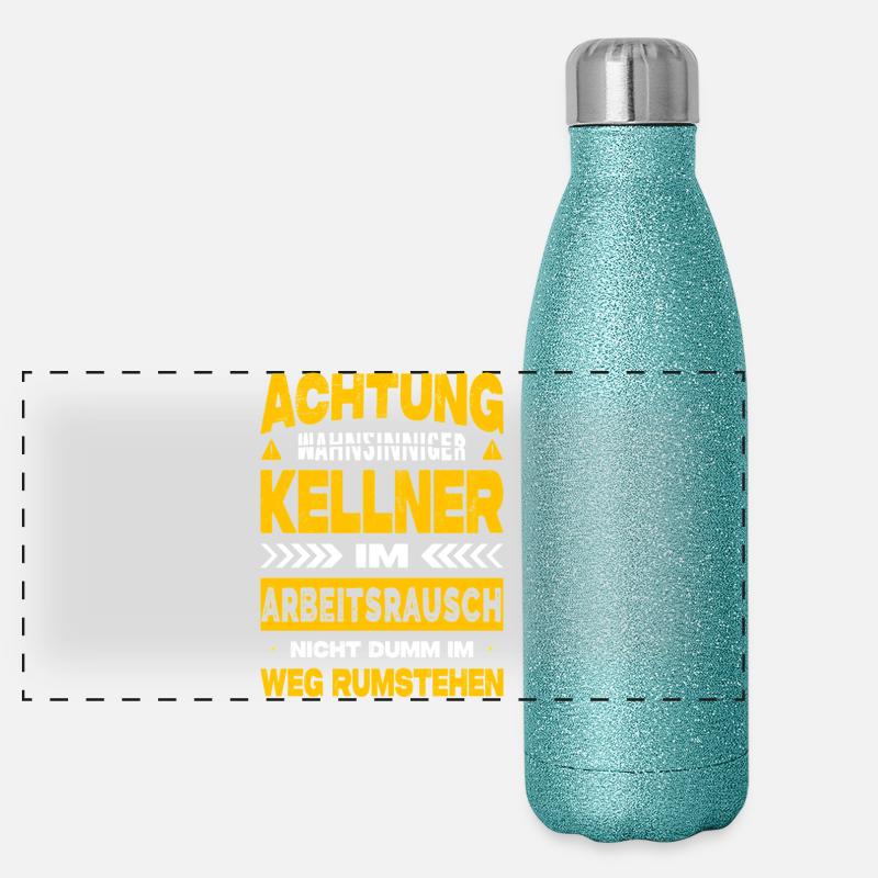 Kellner Geschenke Abschied Gastronomie Panorama Glitzer Isolierflasche 500 ml