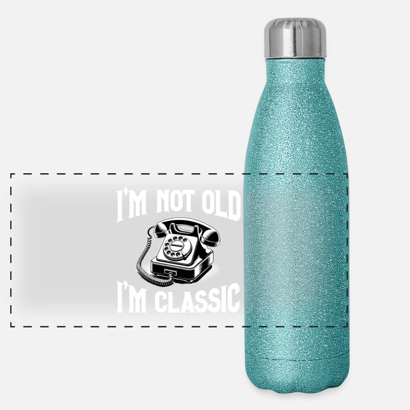 I’m Not Old – I’m Classic Retro Telefon Panorama Glitzer Isolierflasche 500 ml