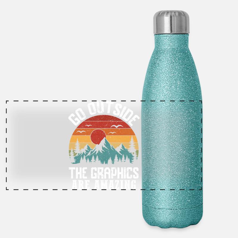 Montagnes - Sortez, les graphismes sont incroyables Gourde isotherme panoramique pailletée 500 ml