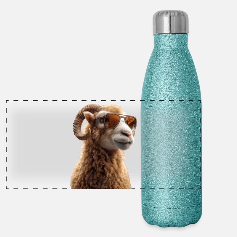 Aries mouflon Aries Wild Sheep Male Sheep Panoramic Glitter Thermal Bottle 500 ml