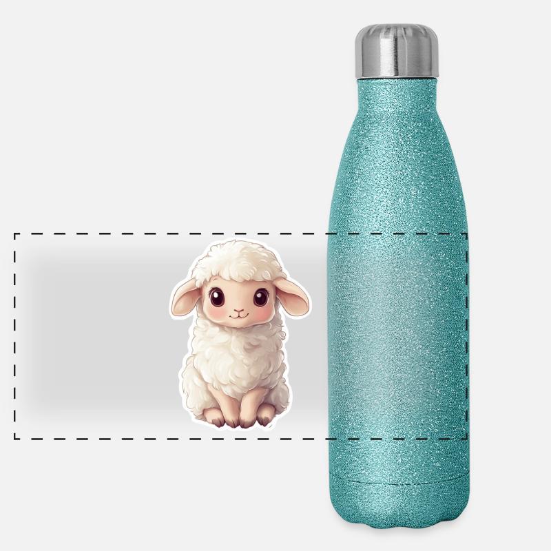 Schaf Panorama Glitzer Isolierflasche 500 ml