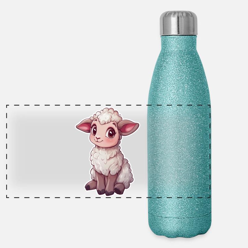 Schaf Panorama Glitzer Isolierflasche 500 ml