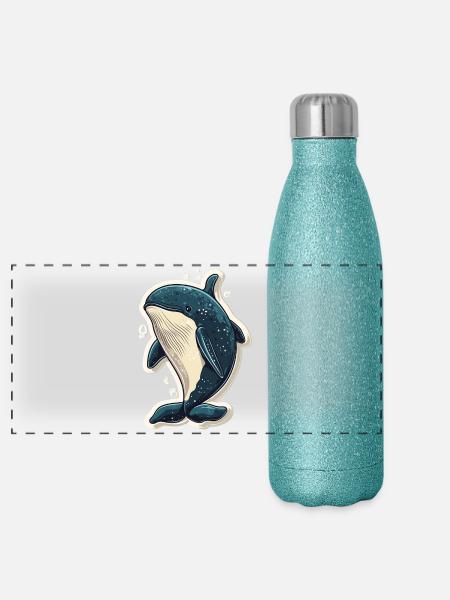 Wal - Panorama Glitzer Isolierflasche 500 ml - Blau Glitzer