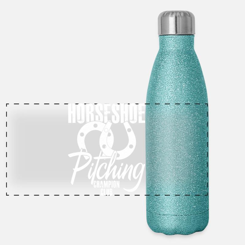 Horseshoe pitching Panorama Glitzer Isolierflasche 500 ml