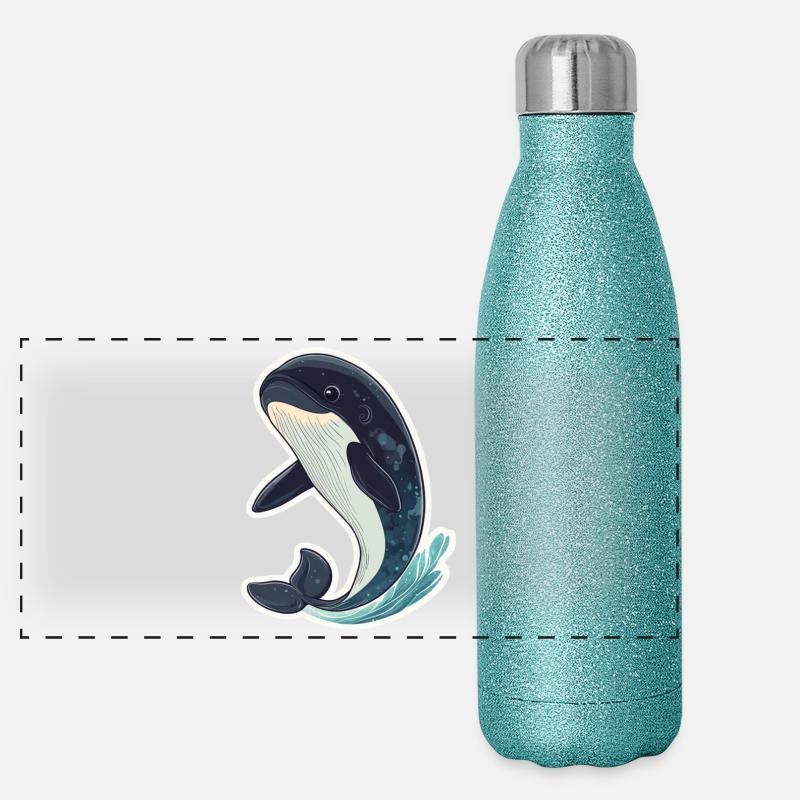 whale Panoramic Glitter Thermal Bottle 500 ml
