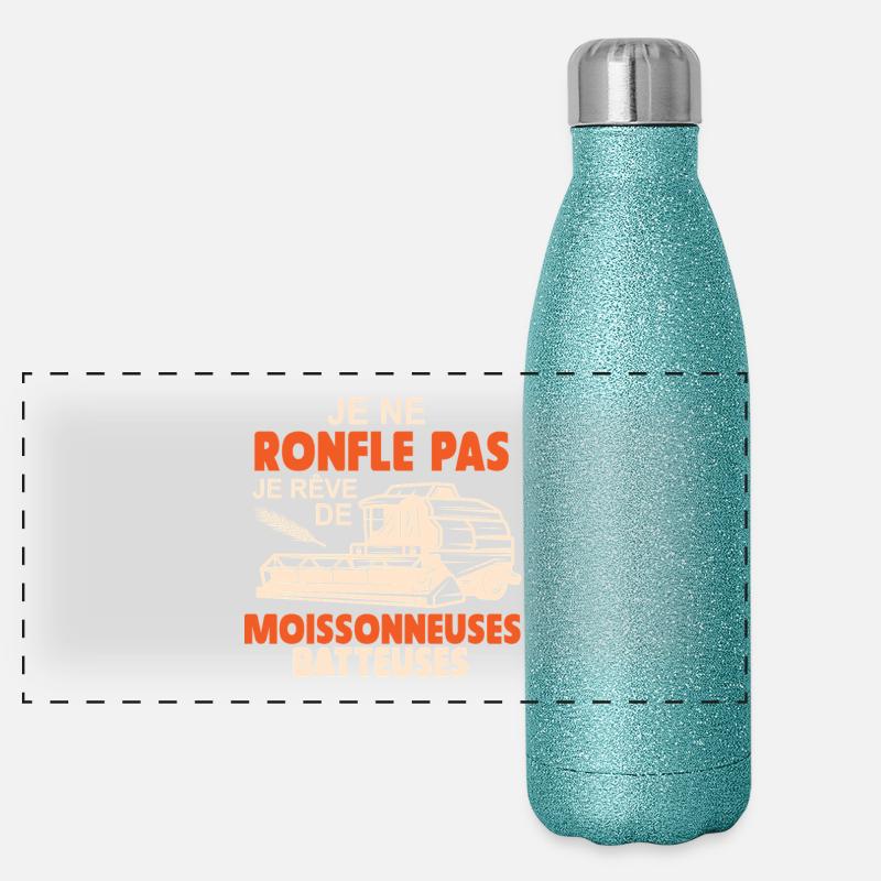 Je Rêve De Moissonneuses Batteuses Paysan Cadeau Gourde isotherme panoramique pailletée 500 ml