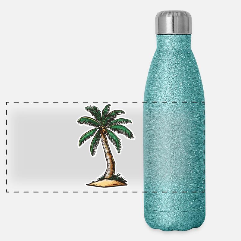 Palme Panorama Glitzer Isolierflasche 500 ml
