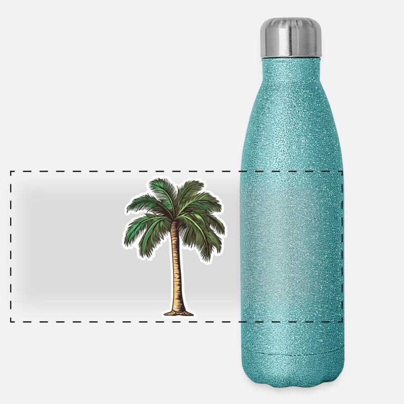 Palm tree Panoramic Glitter Thermal Bottle 500 ml