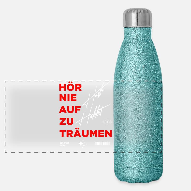 Tendance motivante Conception d’impression graphique Gourde isotherme panoramique pailletée 500 ml