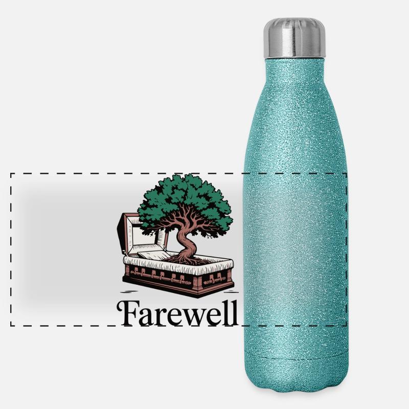 Conception de l'arbre de vie commémoratif Gourde isotherme panoramique pailletée 500 ml