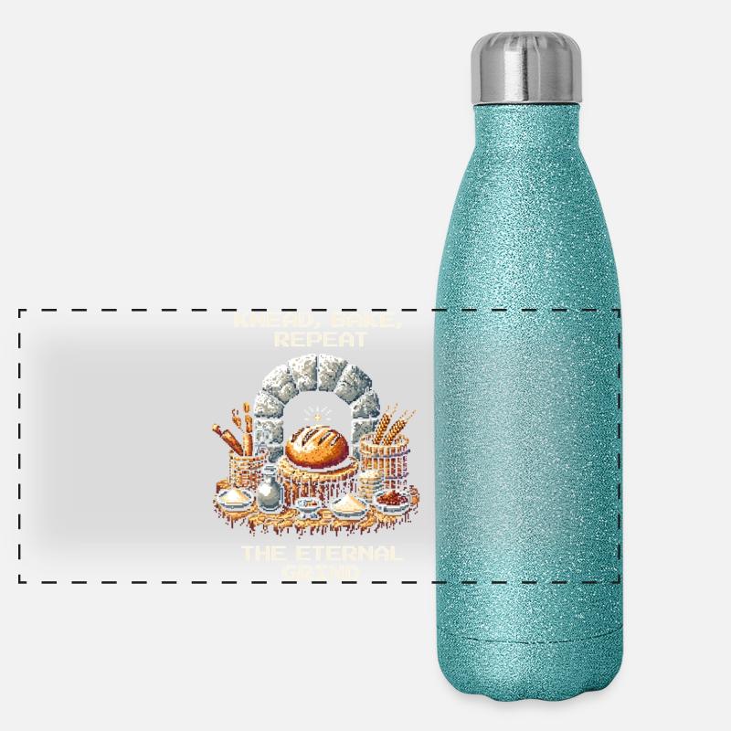 Knead, Bake, Repeat | Bread Baking Humor Panoramic Glitter Thermal Bottle 500 ml