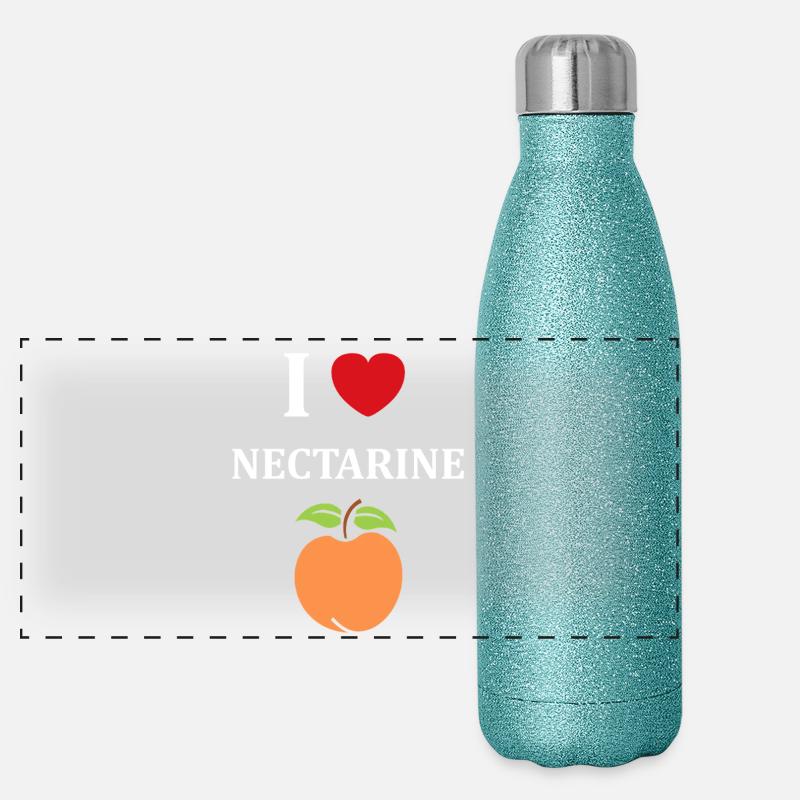 Design de T-shirt Amour Nectarine et Nectarine Gourde isotherme panoramique pailletée 500 ml
