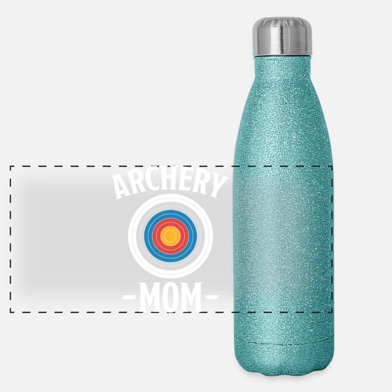 Bogenschießen Spruch Mutter Bogenschießen Geschenk Panorama Glitzer Isolierflasche 500 ml