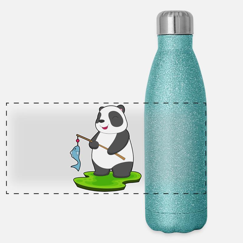 Pêche au panda baudroie Gourde isotherme panoramique pailletée 500 ml