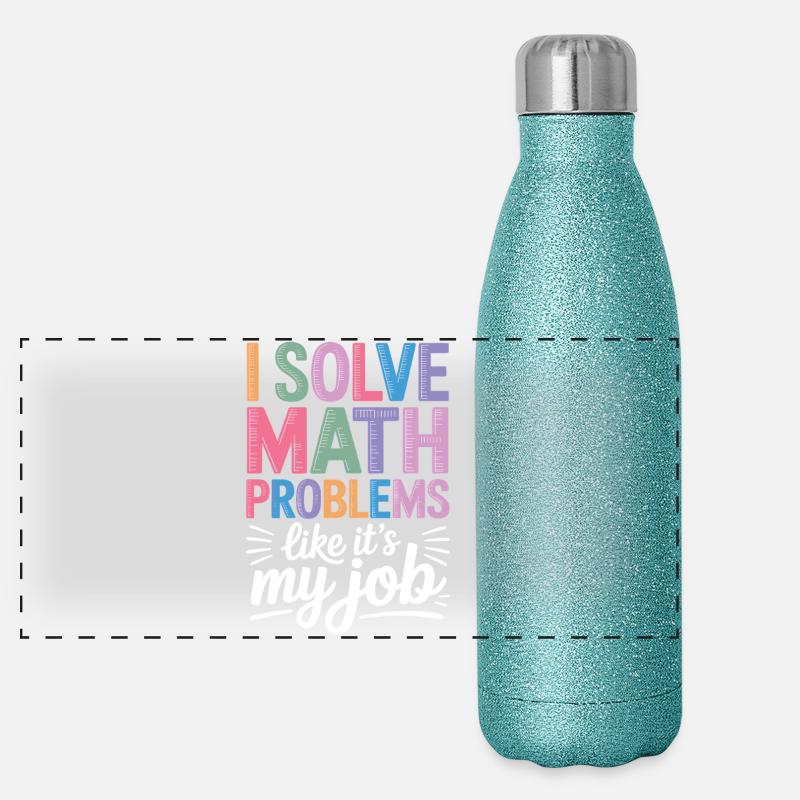 Ich Löse Matheprobleme Wie Ein Beruf Math Lehrer Panorama Glitzer Isolierflasche 500 ml