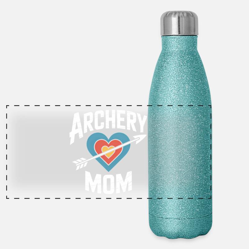 Bogenschießen Spruch Mutter Bogenschießen Geschenk Panorama Glitzer Isolierflasche 500 ml