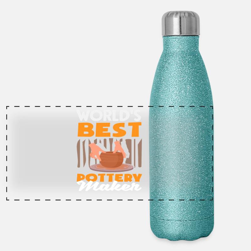 Weltbester Töpfer Pottery Maker Panorama Glitzer Isolierflasche 500 ml