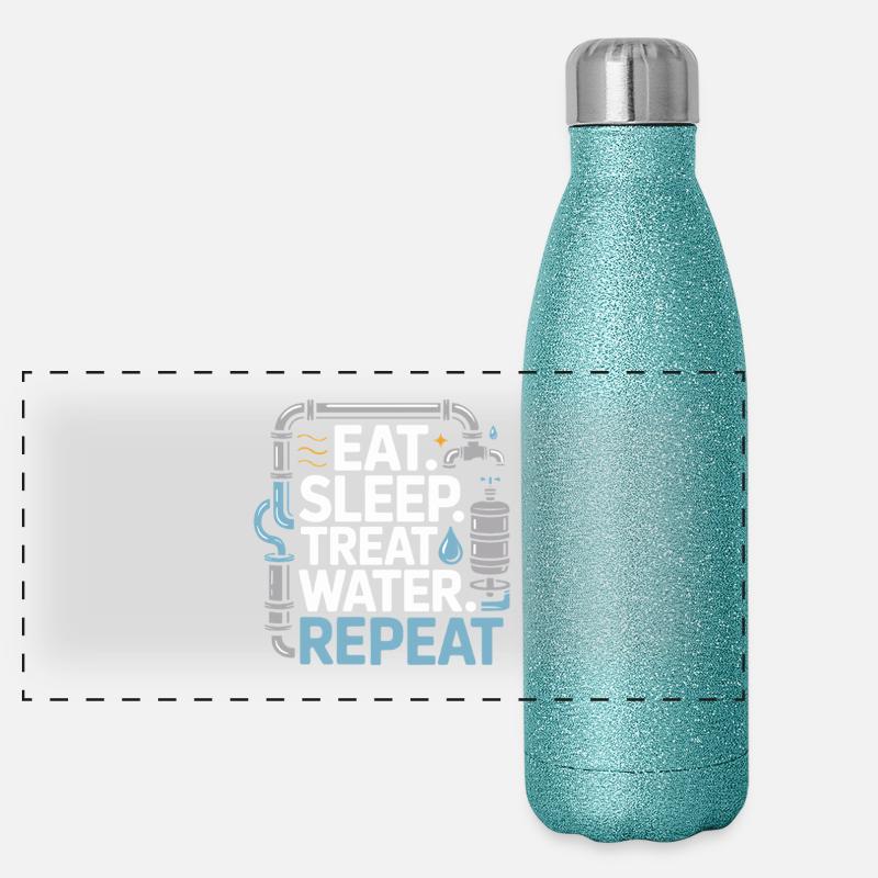 Wastewater Operator Water Treatment Plant Operator Panoramic Glitter Thermal Bottle 500 ml