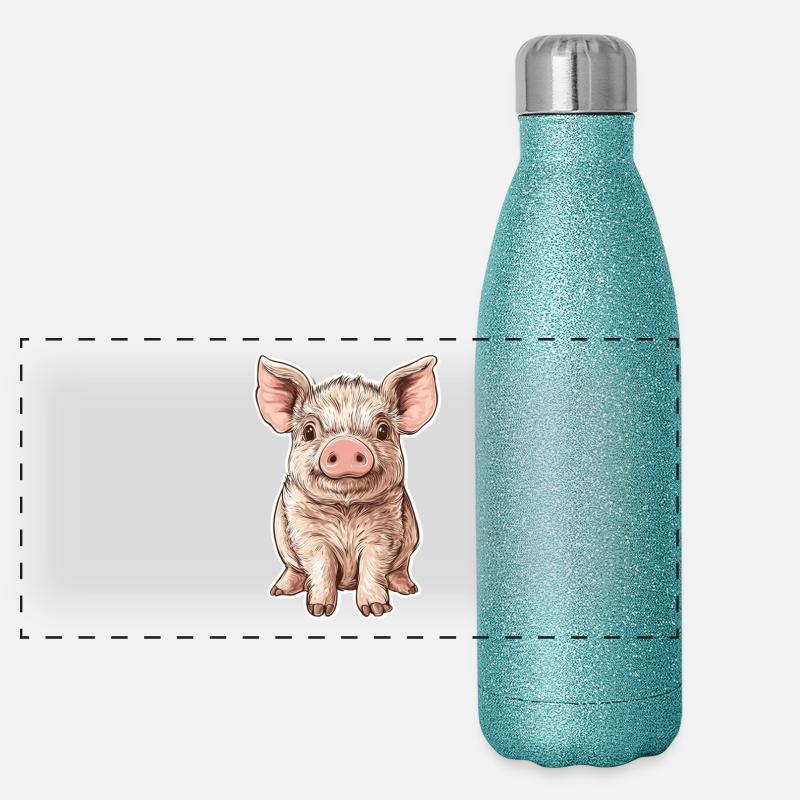 Pig Piglet Panoramic Glitter Thermal Bottle 500 ml