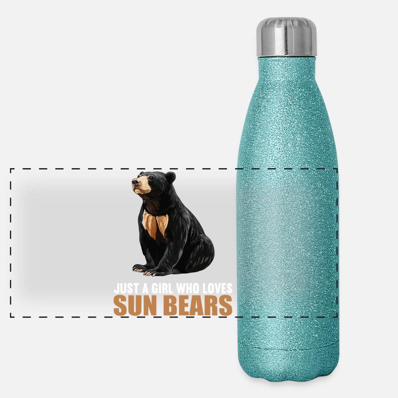 Ours du Soleil Ours Malais Gourde isotherme panoramique pailletée 500 ml