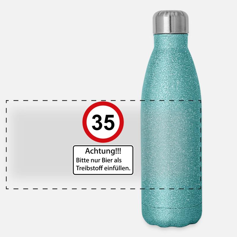35 Attention : ne remplissez que de la bière comme carburant Gourde isotherme panoramique pailletée 500 ml