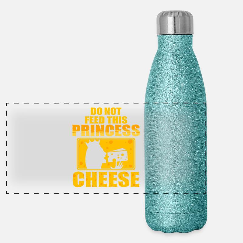 Lactose Intolerant Do Not Feed This Princess Cheese Panoramic Glitter Thermal Bottle 500 ml