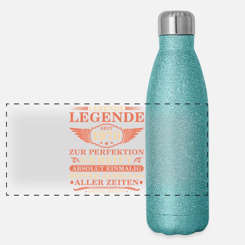 55e anniversaire Année millésime 1970 Gourde isotherme panoramique pailletée 500 ml