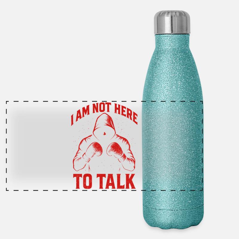 Ich bin nicht zum Reden hier Panorama Glitzer Isolierflasche 500 ml