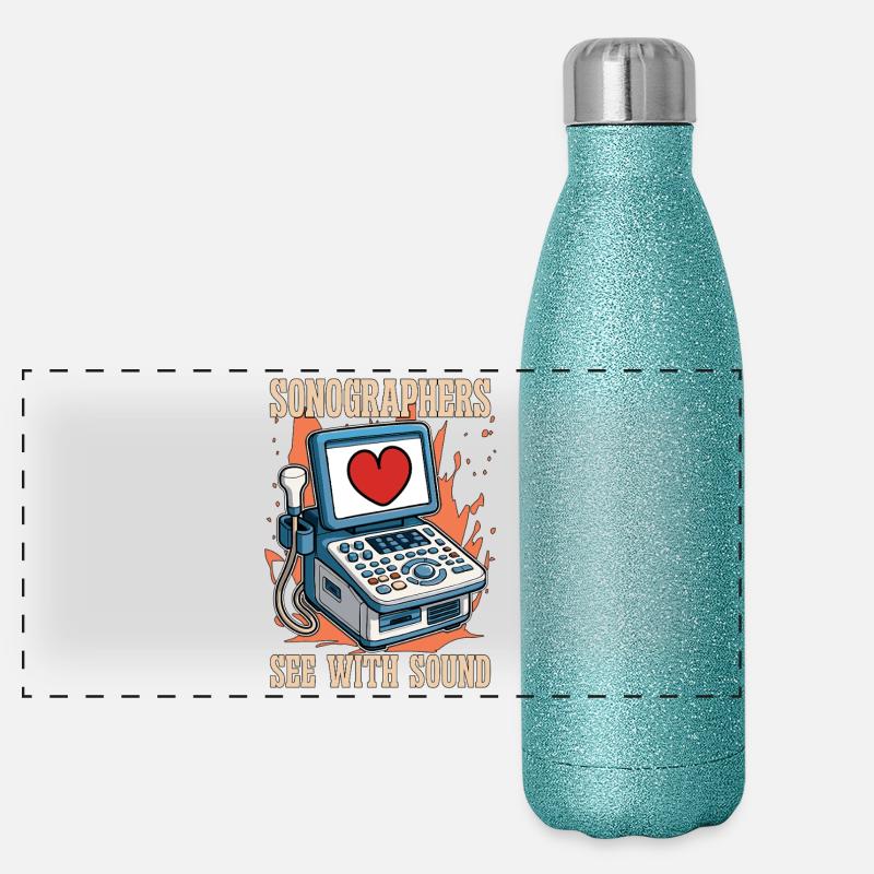 Les échographistes voient avec le son Technicien en échographie Gourde isotherme panoramique pailletée 500 ml